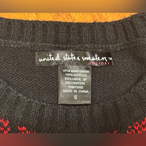 Women’s reindeer with glasses holiday Ugly Christmas long Sweater size small - Picture 3 of 4